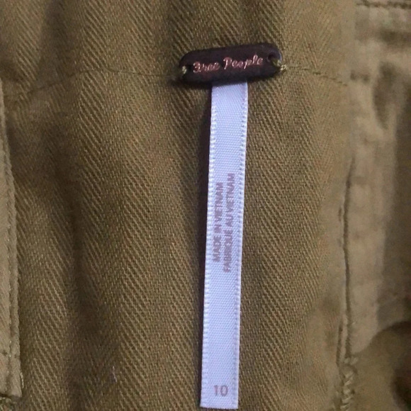 Free People Positano Lace up back mini skirt Sz 10 olive green New with Tags - Picture 9 of 10